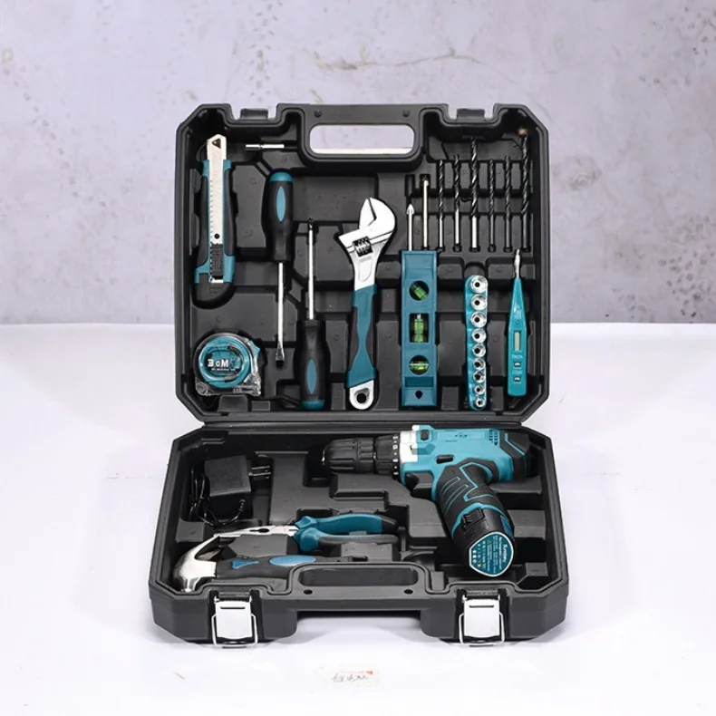 160PCS 115/63/32/19PC High-power Multifunctional Lithium Electric Hand Drill Household Hardware Tool Combination Handheld Drill
