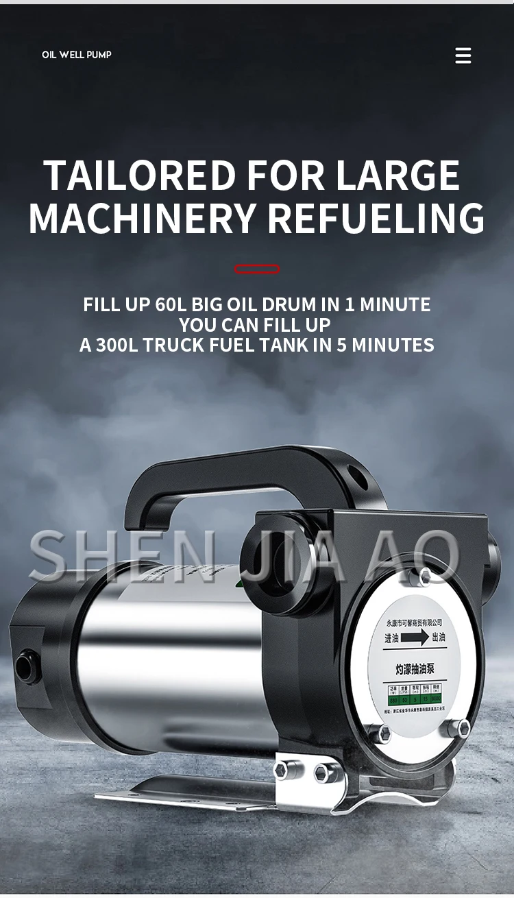 12V/24V/220V forward and reverse electric pumping pump 50L/min self-priming pump DC diesel pump fuel dispenser 580W