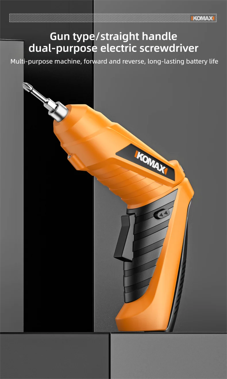 KOMAX Electric Screwdriver Rechargeable Cordless Screwdriver Powerful Impact Wireless Screwdriver Set Mini Drill Power Tools