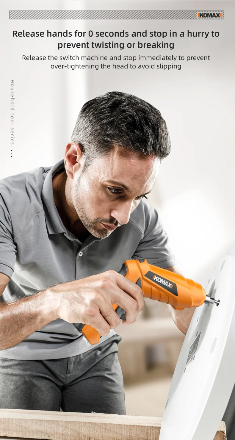 KOMAX Electric Screwdriver Rechargeable Cordless Screwdriver Powerful Impact Wireless Screwdriver Set Mini Drill Power Tools