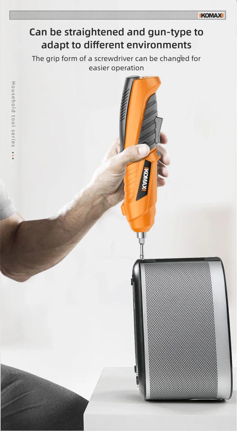 KOMAX Electric Screwdriver Rechargeable Cordless Screwdriver Powerful Impact Wireless Screwdriver Set Mini Drill Power Tools