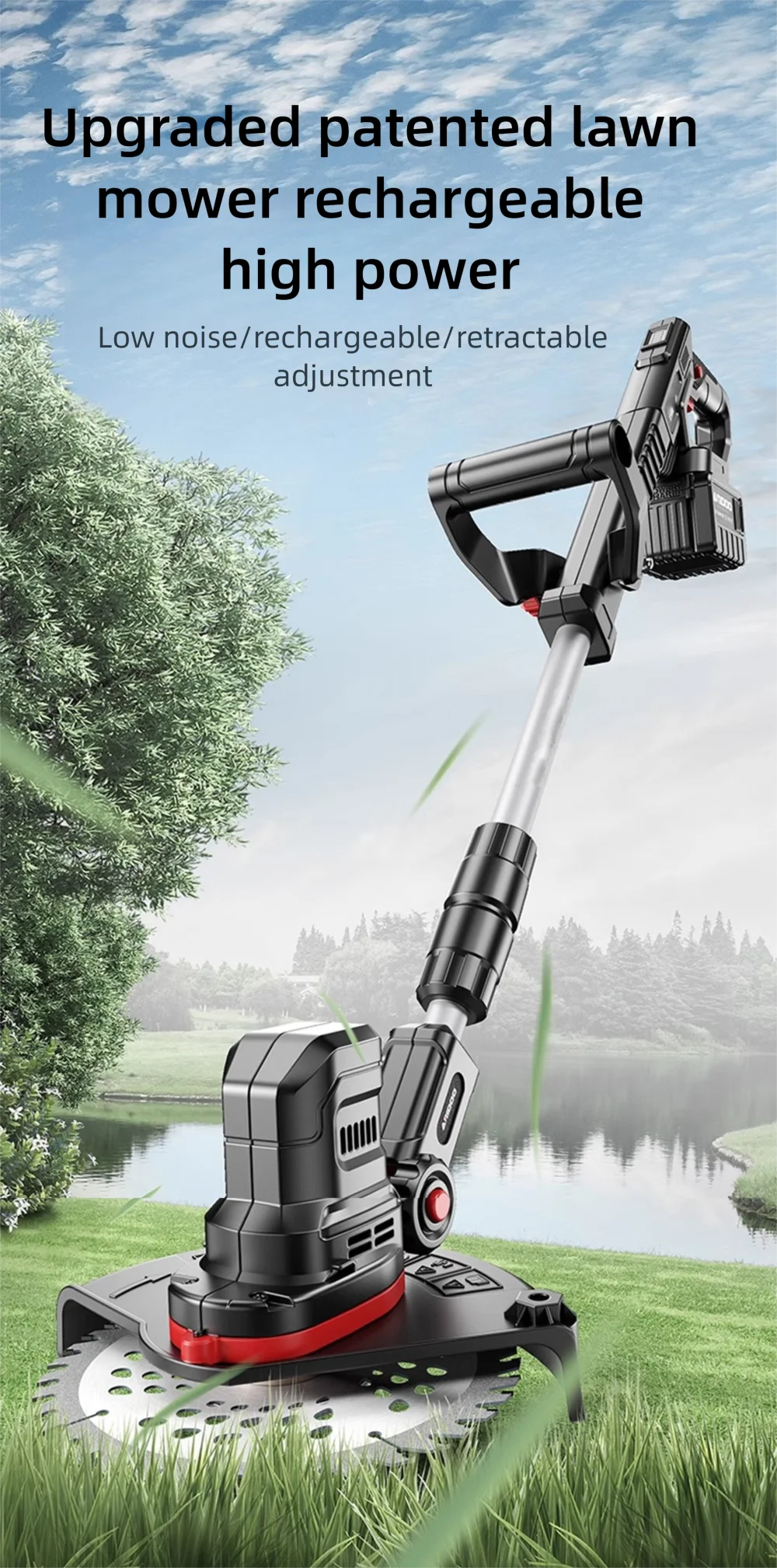 Electric Lawn Mower Multifunctional Agricultural Lawn Mower Small Household Rechargeable Lithium Battery Weeding Machine