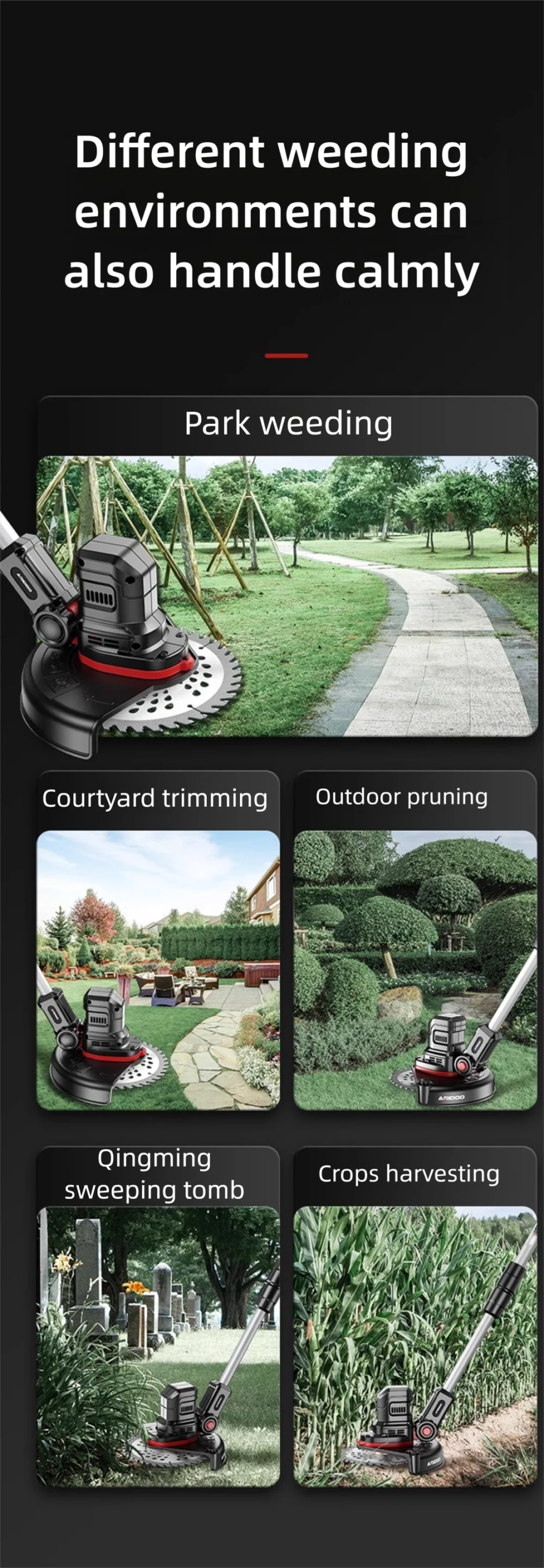 Electric Lawn Mower Multifunctional Agricultural Lawn Mower Small Household Rechargeable Lithium Battery Weeding Machine