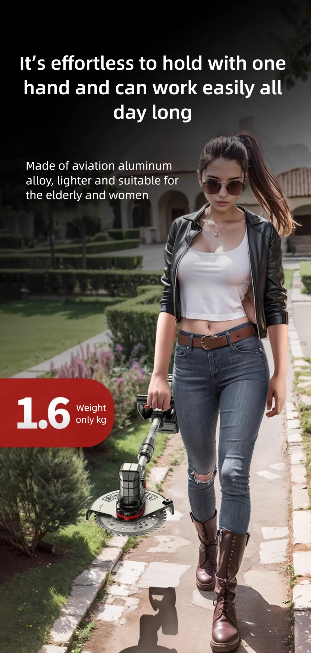 Electric Lawn Mower Multifunctional Agricultural Lawn Mower Small Household Rechargeable Lithium Battery Weeding Machine