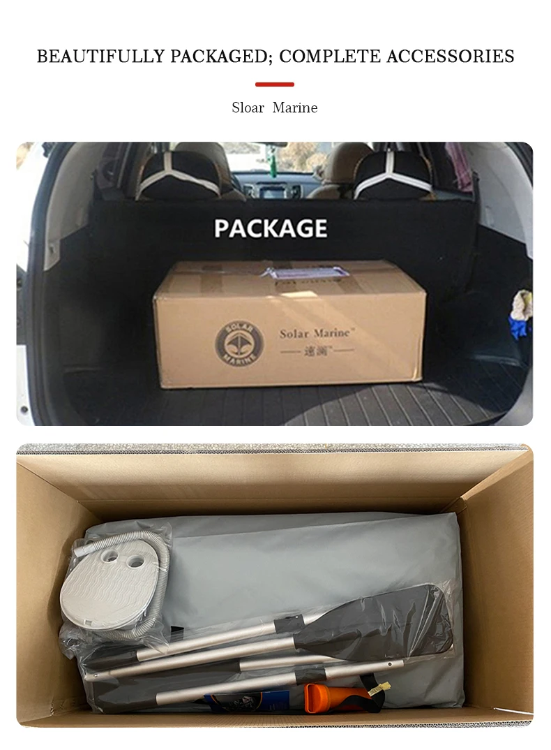 SOLARMARINE Inflatable Racing Boat, PVC Material, Laminated Wear-Resistant, Fishing Kayak, Oars Pump, 0.7mm, 200cm, 2 Persons