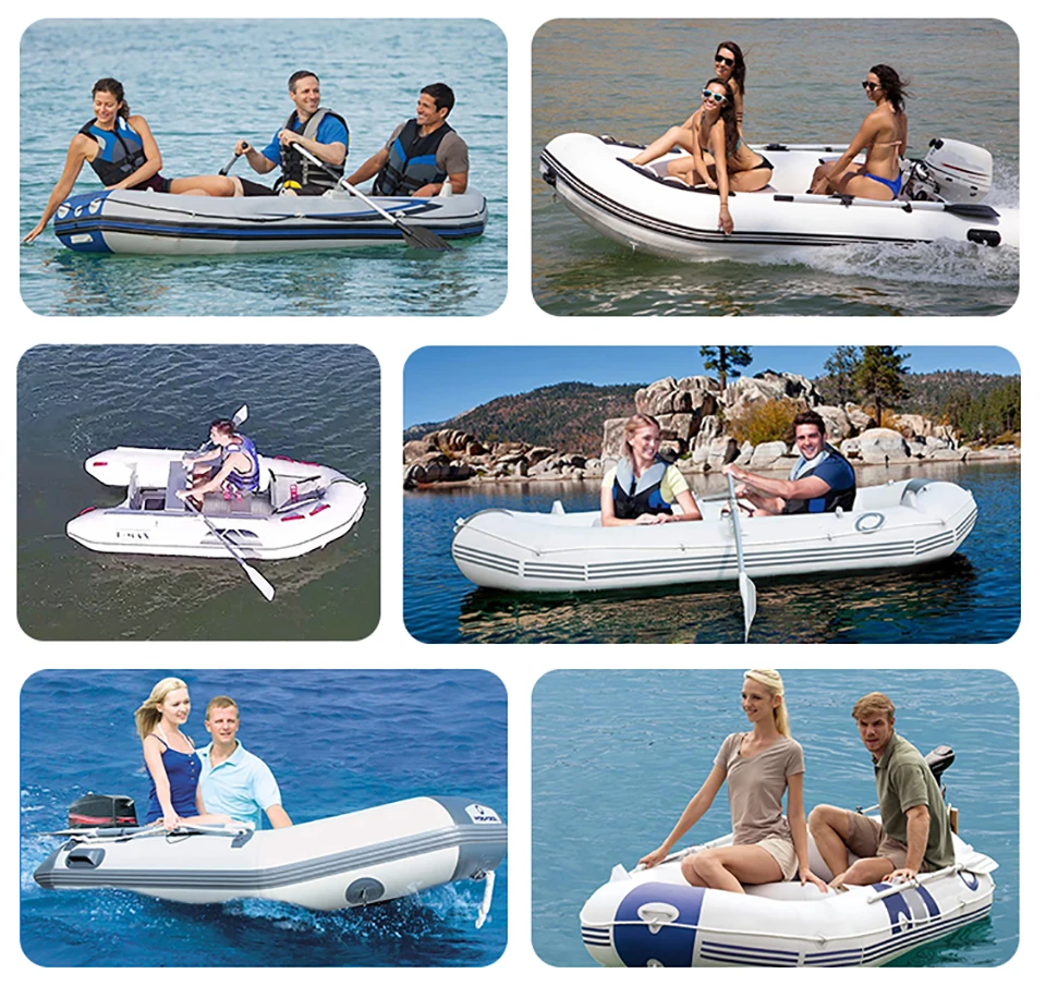 Solarmarine B230-3 PVC Inflatable Fishing Boat, Racing Kayak, Canoe with Free Accessories for Outdoor Water Sports, 3 Person