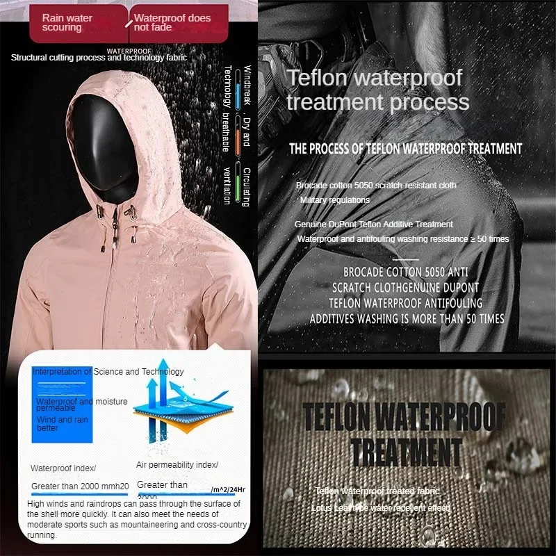 2024 Spring and Autumn Outdoor Fishing Set Tactical Pants Outdoor Hooded Windproof Waterproof Fishing Suit Mountaineering Jacket