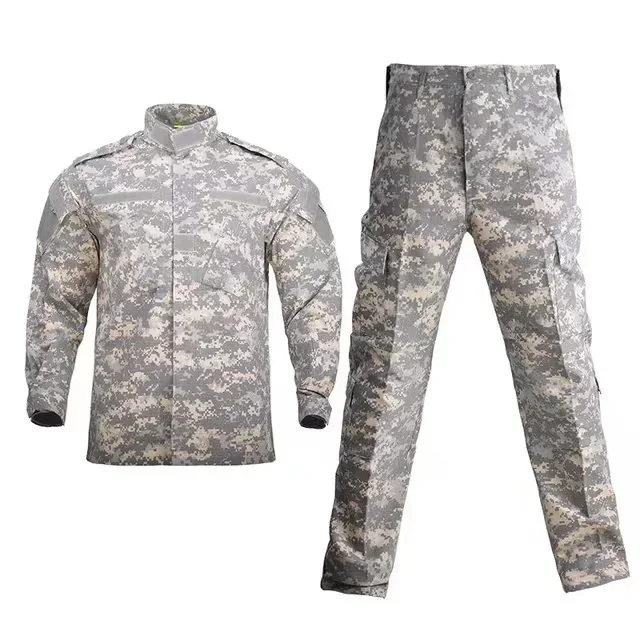 2025 Hot Durable and Wear-resistant Men's Camo ACU Uniform 2PC Set Training Wear Security Officer Uniforms