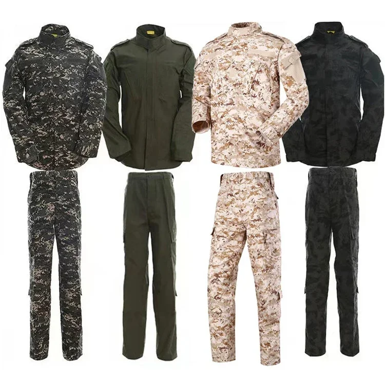2025 Hot Durable and Wear-resistant Men's Camo ACU Uniform 2PC Set Training Wear Security Officer Uniforms