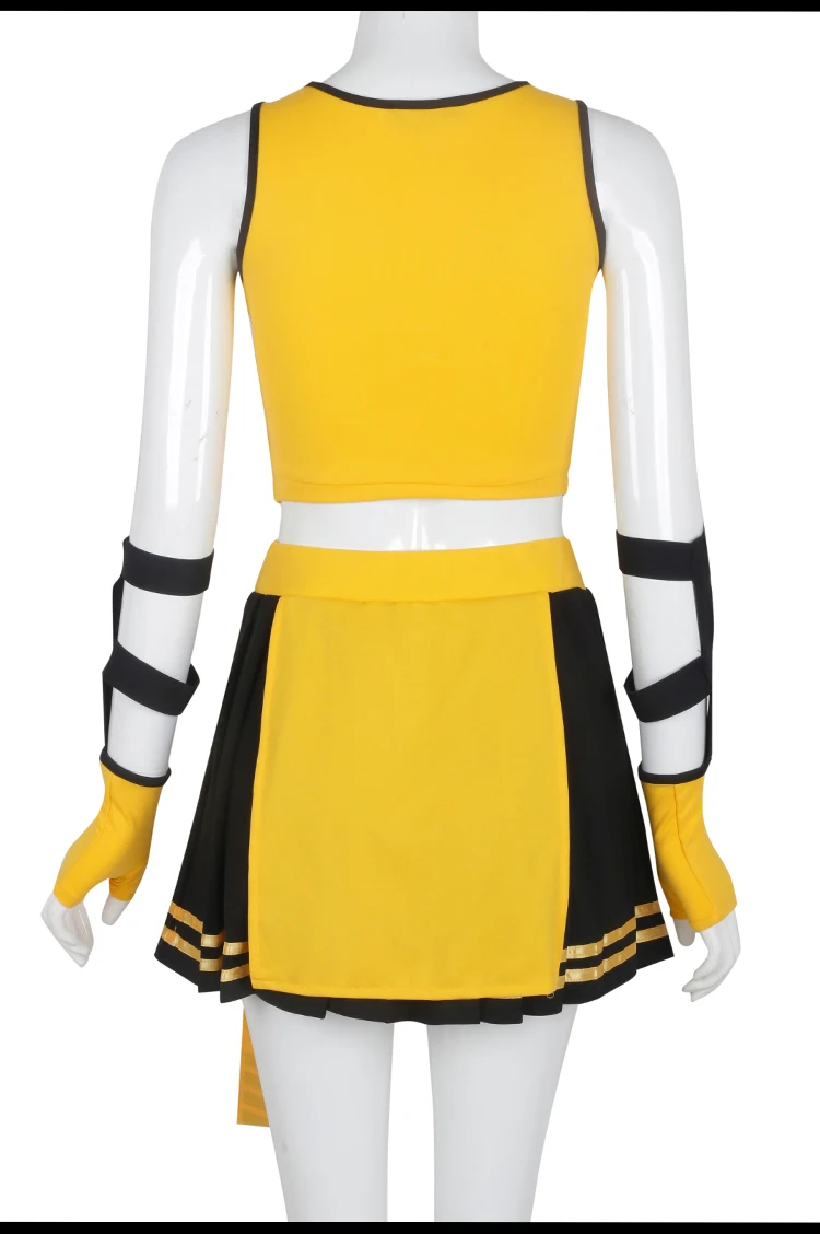 Yellow Cheerleader Uniform Hip Hop Clothes Female Jazz Dancewear Rave Outfit Girl Sets Stage Costume Festival Clothing DL8204