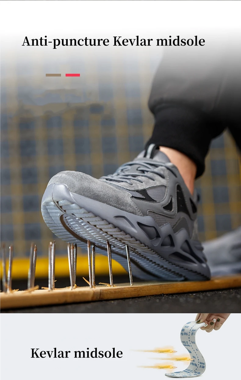 Men Work Safety Shoes Women Lightweight Anti-smash Anti-puncture Work Sneakers Indestructible Protective Safety Boots