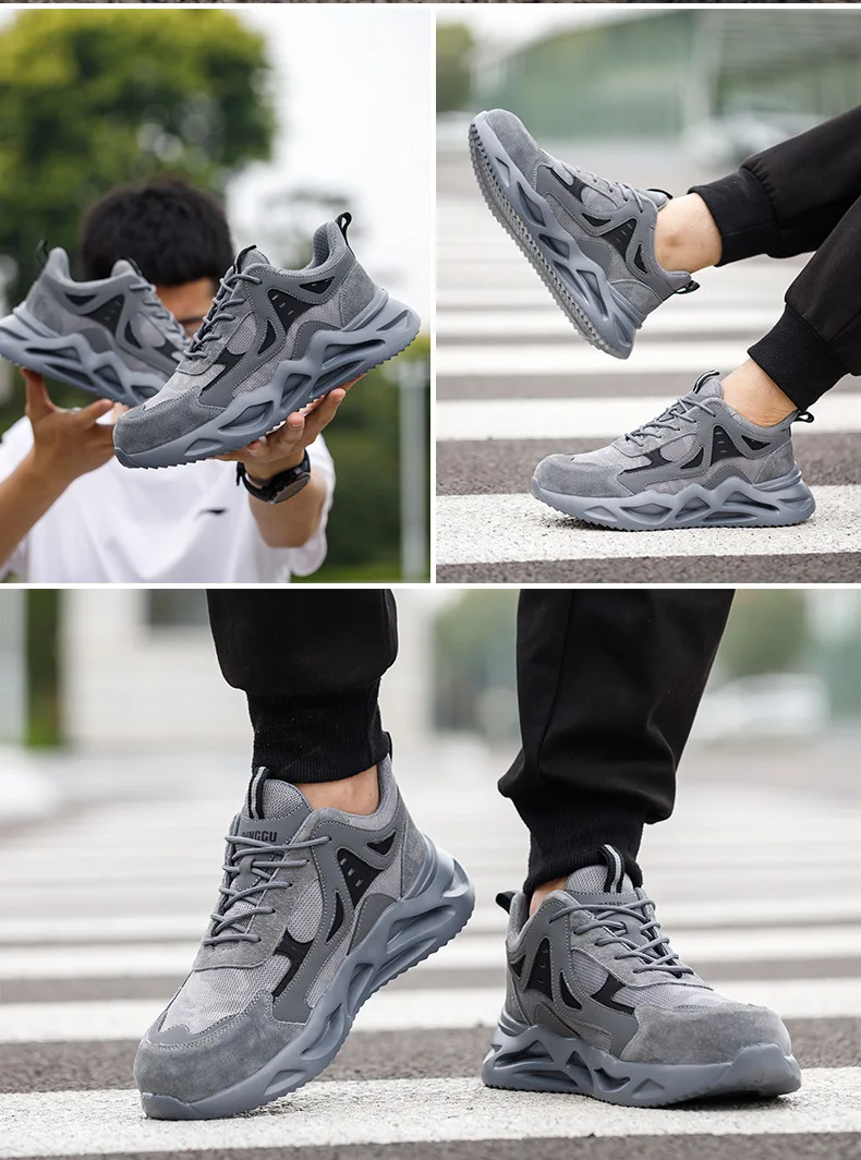 Men Work Safety Shoes Women Lightweight Anti-smash Anti-puncture Work Sneakers Indestructible Protective Safety Boots