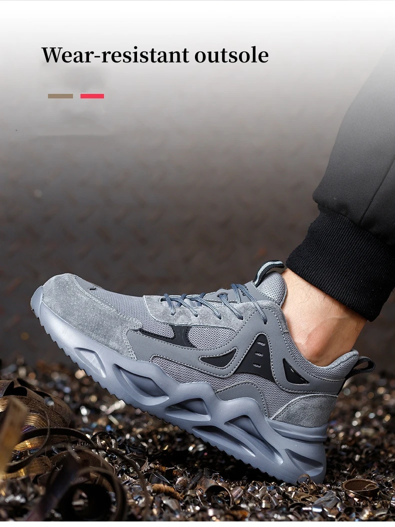 Men Work Safety Shoes Women Lightweight Anti-smash Anti-puncture Work Sneakers Indestructible Protective Safety Boots