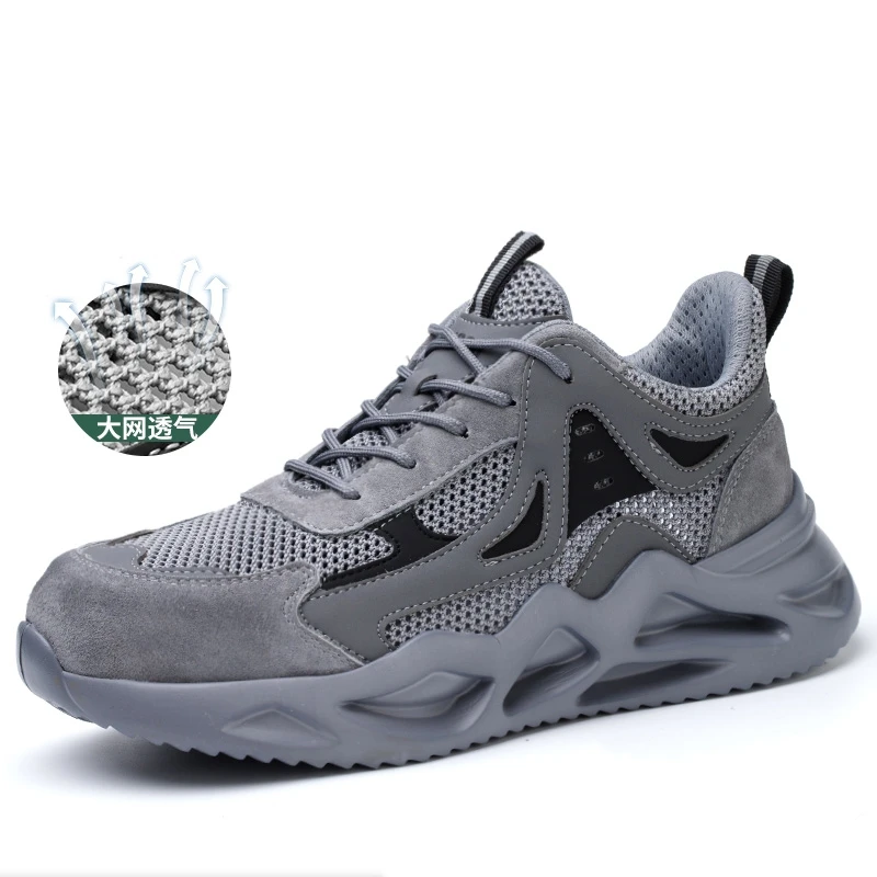 Men Work Safety Shoes Women Lightweight Anti-smash Anti-puncture Work Sneakers Indestructible Protective Safety Boots