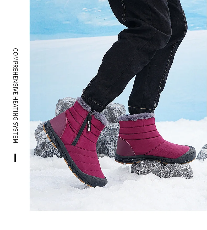 Men's Sneakers Warm Cotton Zipper Snow Ankle Boots Casual Shoes Designer Shoes Waterproof Snow Boots Mid-top Snow Boots