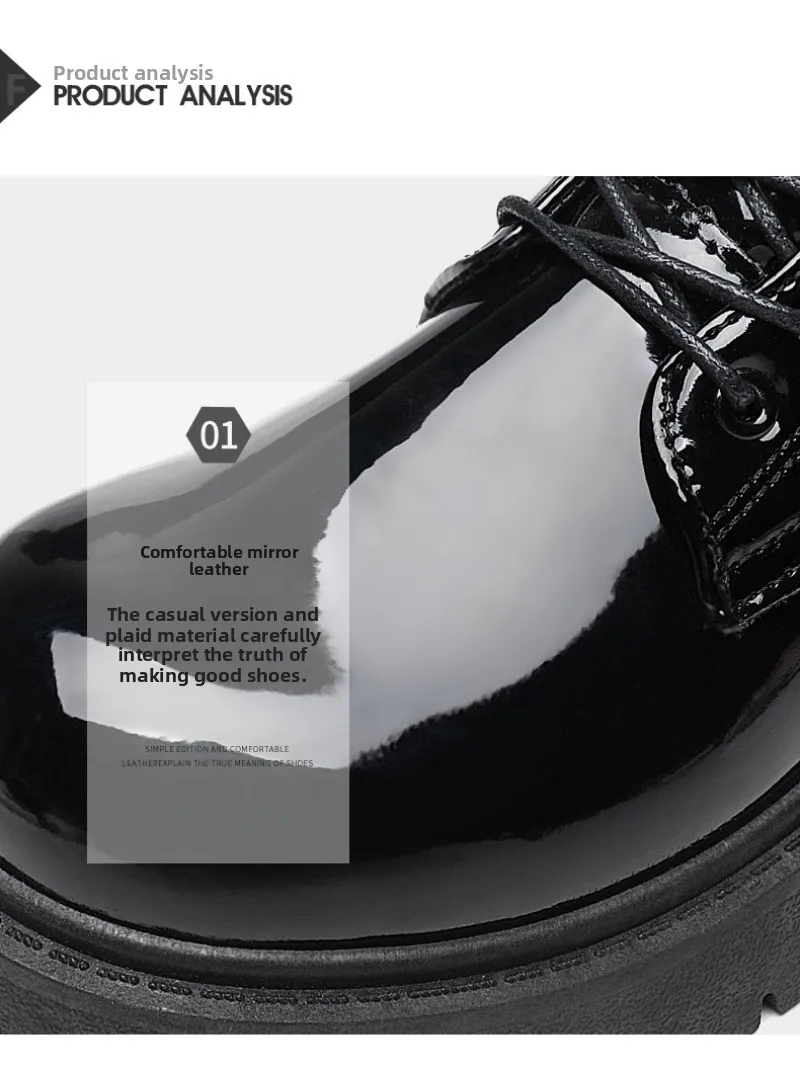 2025 New Men Black Patent Leather British Style Motorcycle Boot Couple Outdoors High Top Leather Waterproof Casual Leather Boots