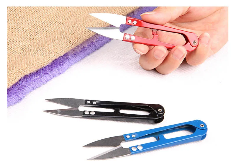 1pcs High Quality Multicolor Scissors Useful Trimming Nippers U Shape Clippers Sewing Embroidery Thrum Yarn Stainless Steel