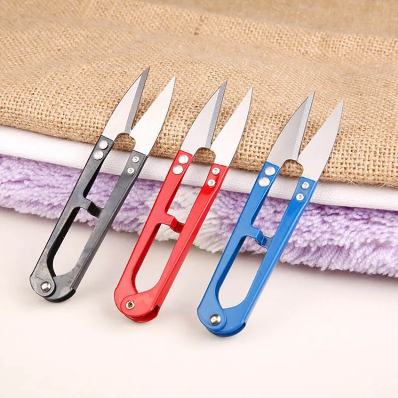 1pcs High Quality Multicolor Scissors Useful Trimming Nippers U Shape Clippers Sewing Embroidery Thrum Yarn Stainless Steel