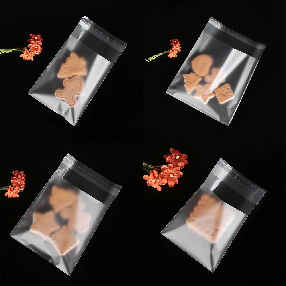 100pcs/lot Wedding Pastry Tool Candy Package Snack Decoration Self Adhesive Transparent Matte Seal OPP Cookie Bags