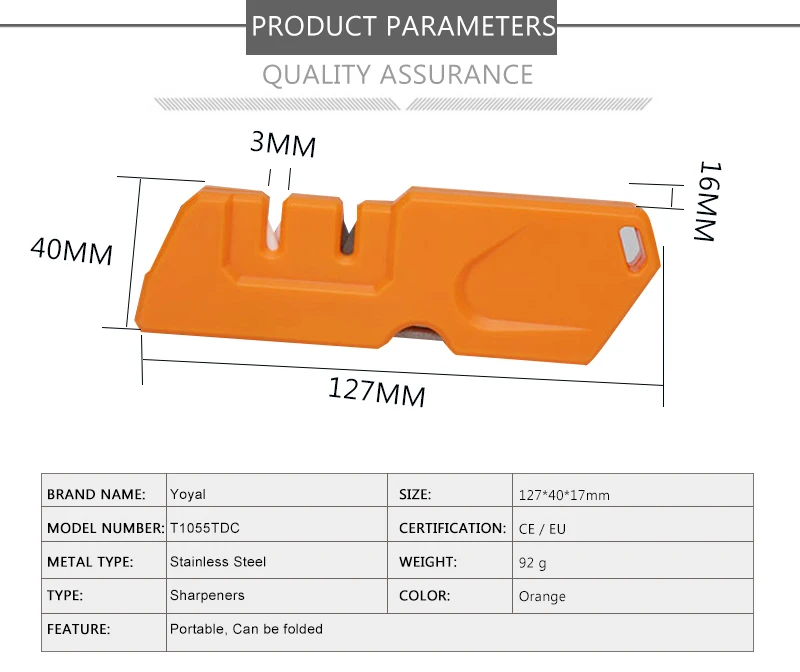 Portable Knife Sharpeners Stainless Steel Folding Knife Sharpening for Outdoor Pocket Knives Equipment Yoyal TY1055