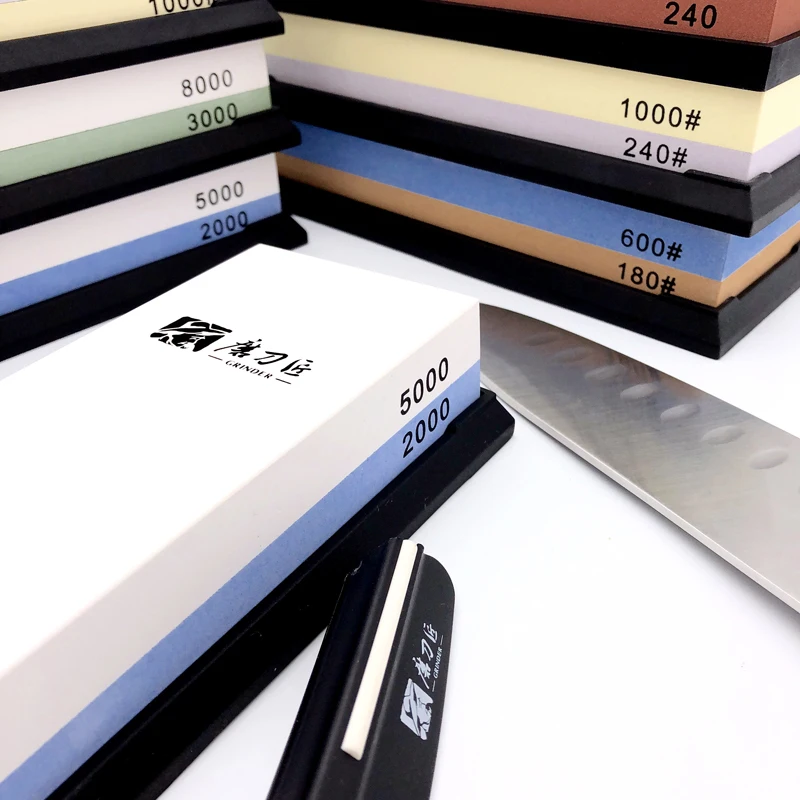 TAIDEA Sharpening Stone Knife Sharpener Whetstone Angle guide 180-8000# Double sided Kitchen Sharpening System bamboo base