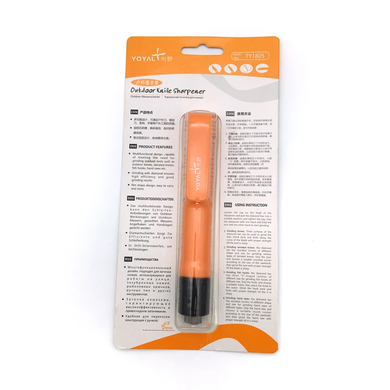 TAIDEA portable Multi-function outdoor knife sharpener Diamond sharpening rod fishing tools sharpening steel Lure Fishing