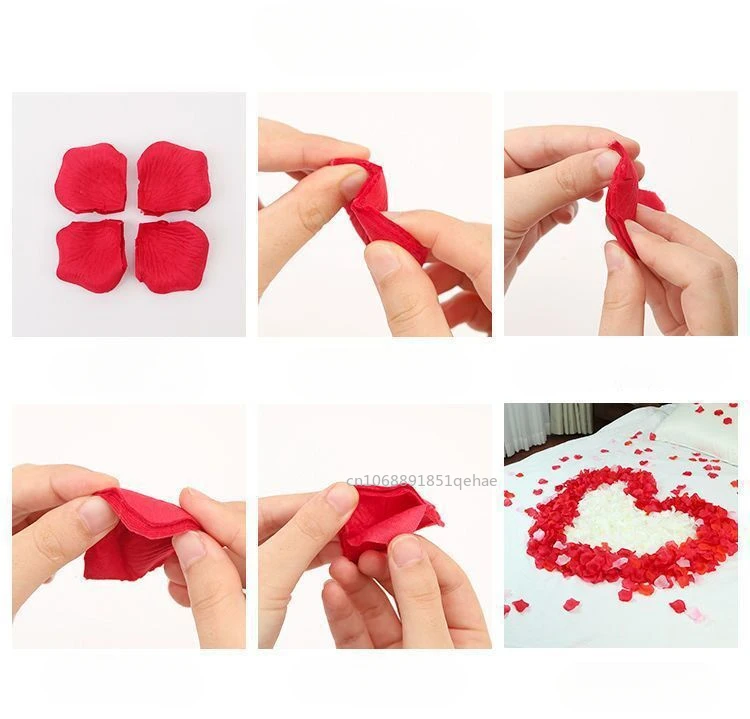 2000-100Pcs Artificial Fake Rose Petals Colorful Simulation Silk Rose Petal For Valentines Day Wedding Party Romantic Decoration
