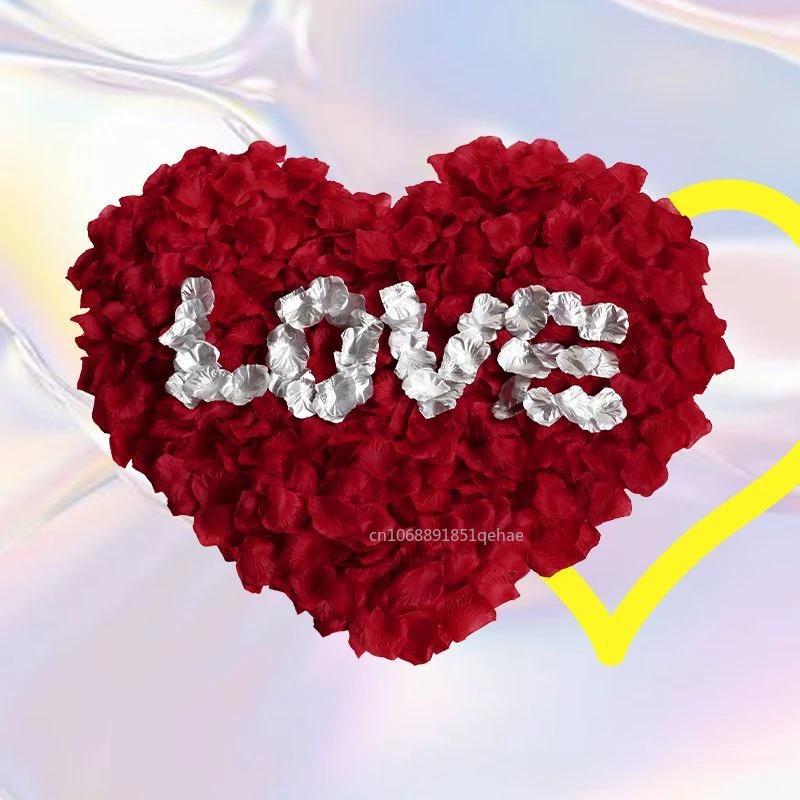 2000-100Pcs Artificial Fake Rose Petals Colorful Simulation Silk Rose Petal For Valentines Day Wedding Party Romantic Decoration