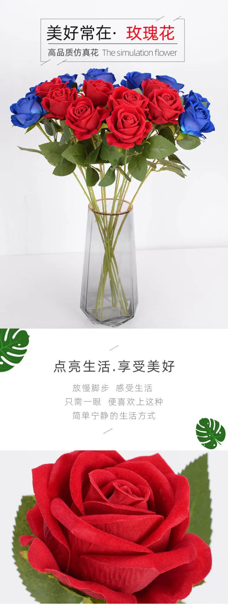 1pcs Artificial Flowers Bouquet White Red Rose Eucalyptus Leaves Wedding Decoration Peony Fake Flower for Party Home Decor Gift