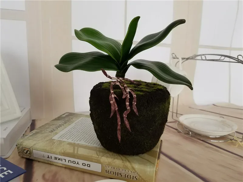 Artificial Plant Leaf Real Touch Phalaenopsis Orchid Plastic Leaves Fake Plant Green Leaf Decorative Green Plant Simulation Leaf