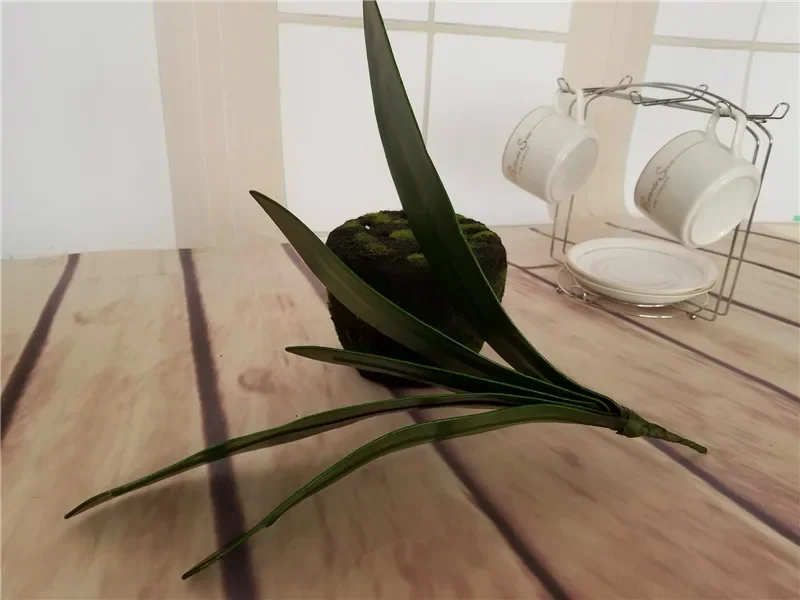 Artificial Plant Leaf Real Touch Phalaenopsis Orchid Plastic Leaves Fake Plant Green Leaf Decorative Green Plant Simulation Leaf