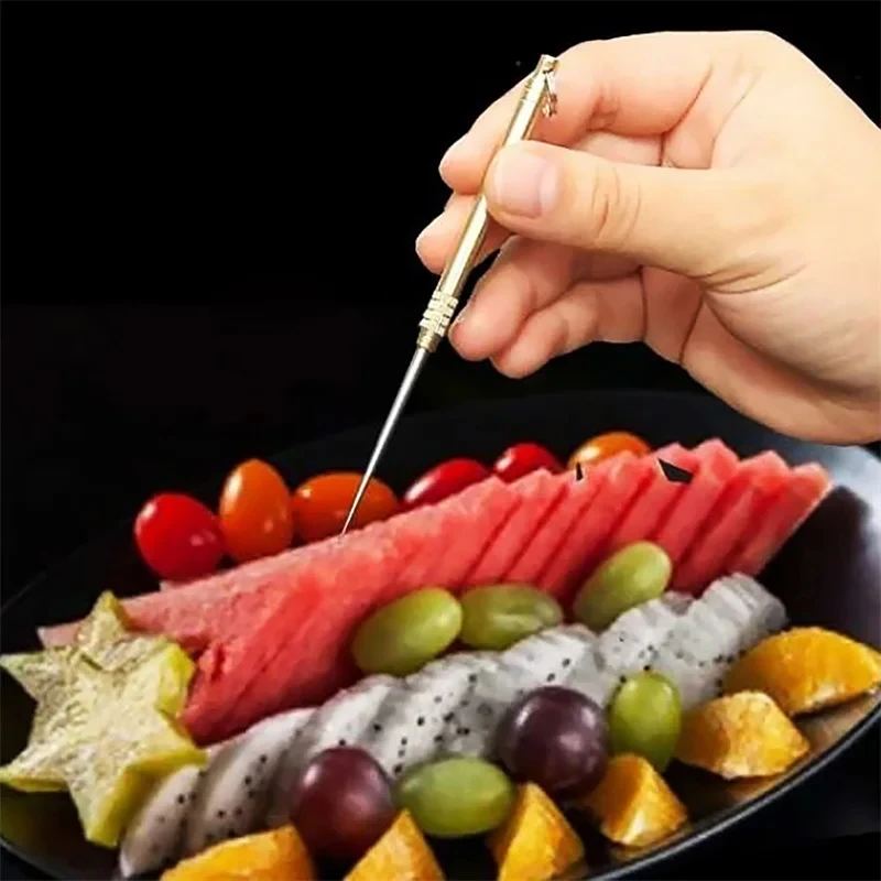 Titanium Outdoor Portable Multifunctional Toothpick Bottle Fruit Fork Camping Tool Toothpick Tube Stronger Than Dental Floss