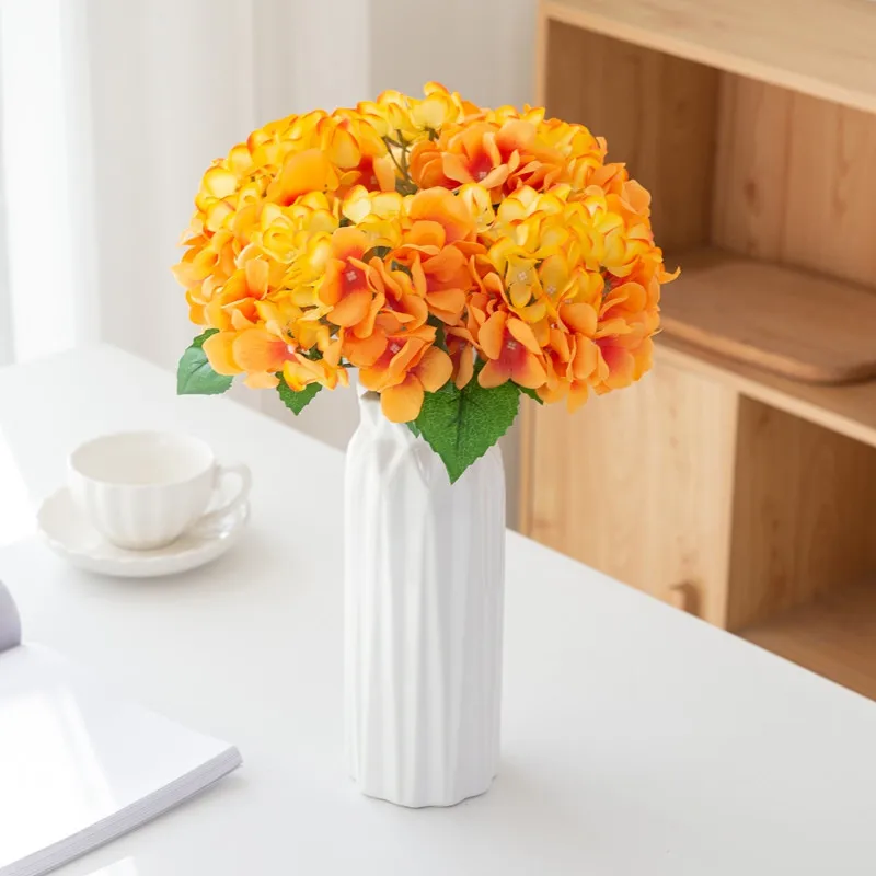 Artificial Flowers Fake Silk Hydrangea Bridal Bouquets Wedding Decorations Home Room Table Accessories Garden Party Festival DIY