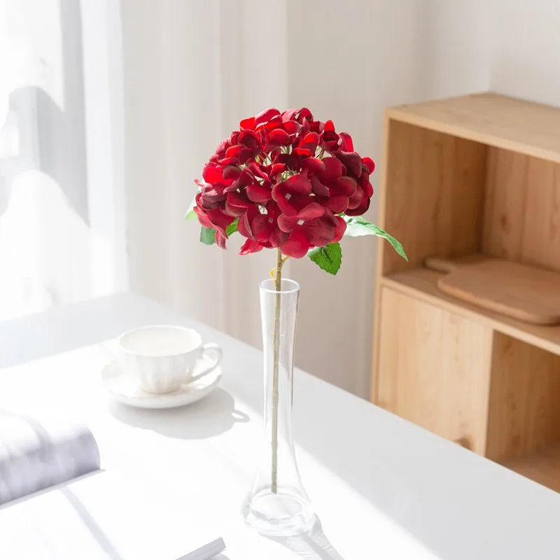 Artificial Flowers Fake Silk Hydrangea Bridal Bouquets Wedding Decorations Home Room Table Accessories Garden Party Festival DIY