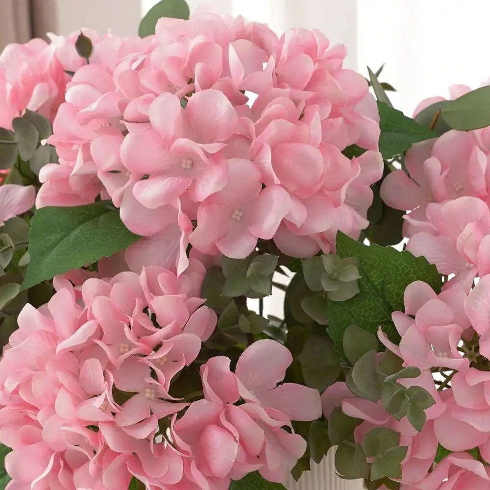 Artificial Flowers Fake Silk Hydrangea Bridal Bouquets Wedding Decorations Home Room Table Accessories Garden Party Festival DIY