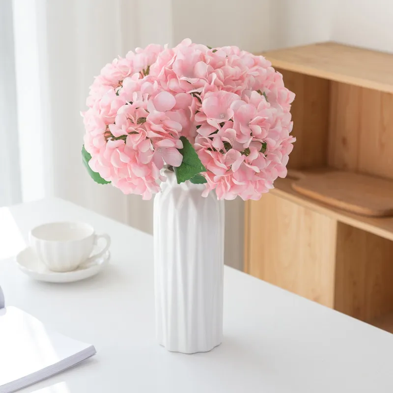 Artificial Flowers Fake Silk Hydrangea Bridal Bouquets Wedding Decorations Home Room Table Accessories Garden Party Festival DIY