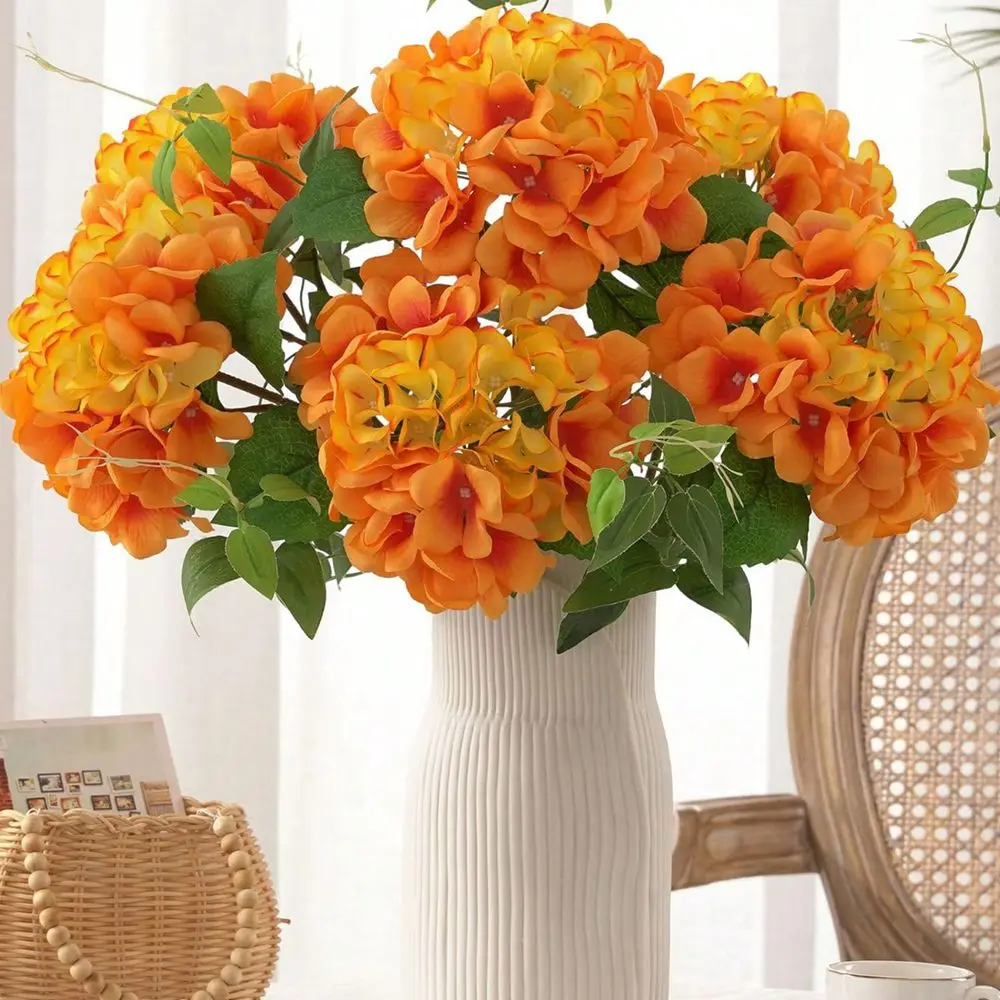 Artificial Flowers Fake Silk Hydrangea Bridal Bouquets Wedding Decorations Home Room Table Accessories Garden Party Festival DIY