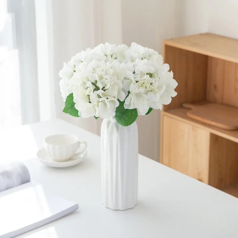 Artificial Flowers Fake Silk Hydrangea Bridal Bouquets Wedding Decorations Home Room Table Accessories Garden Party Festival DIY