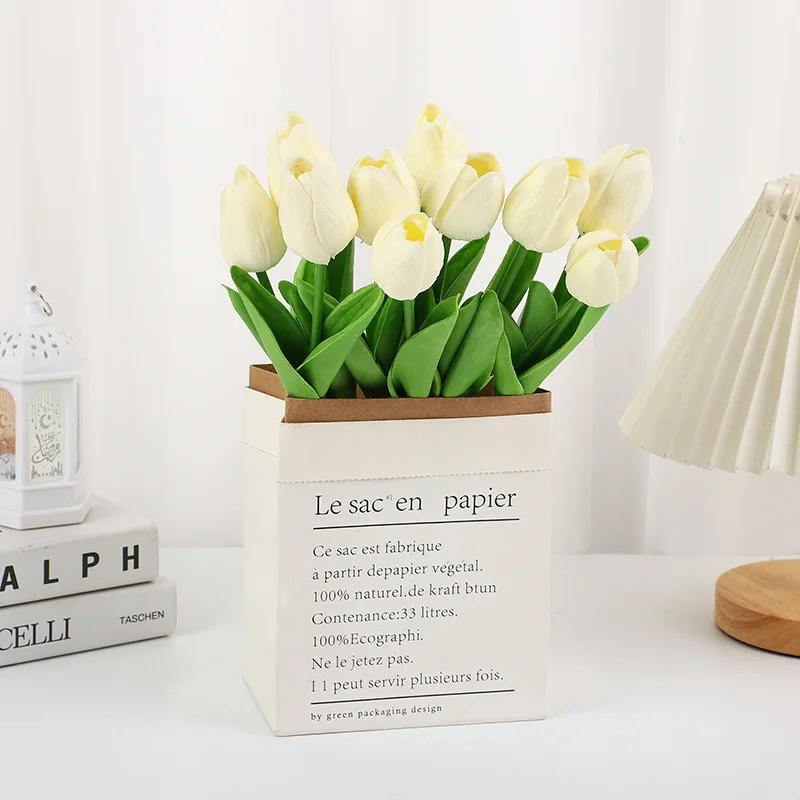 3/5PCS Tulip Artificial Flowers Real Touch Bouquet Fake Flowers Decoration for Wedding Supplies Home Decor Valentines Flowers