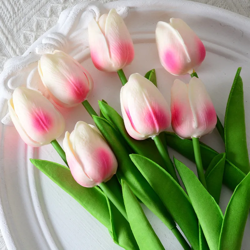3/5PCS Tulip Artificial Flowers Real Touch Bouquet Fake Flowers Decoration for Wedding Supplies Home Decor Valentines Flowers