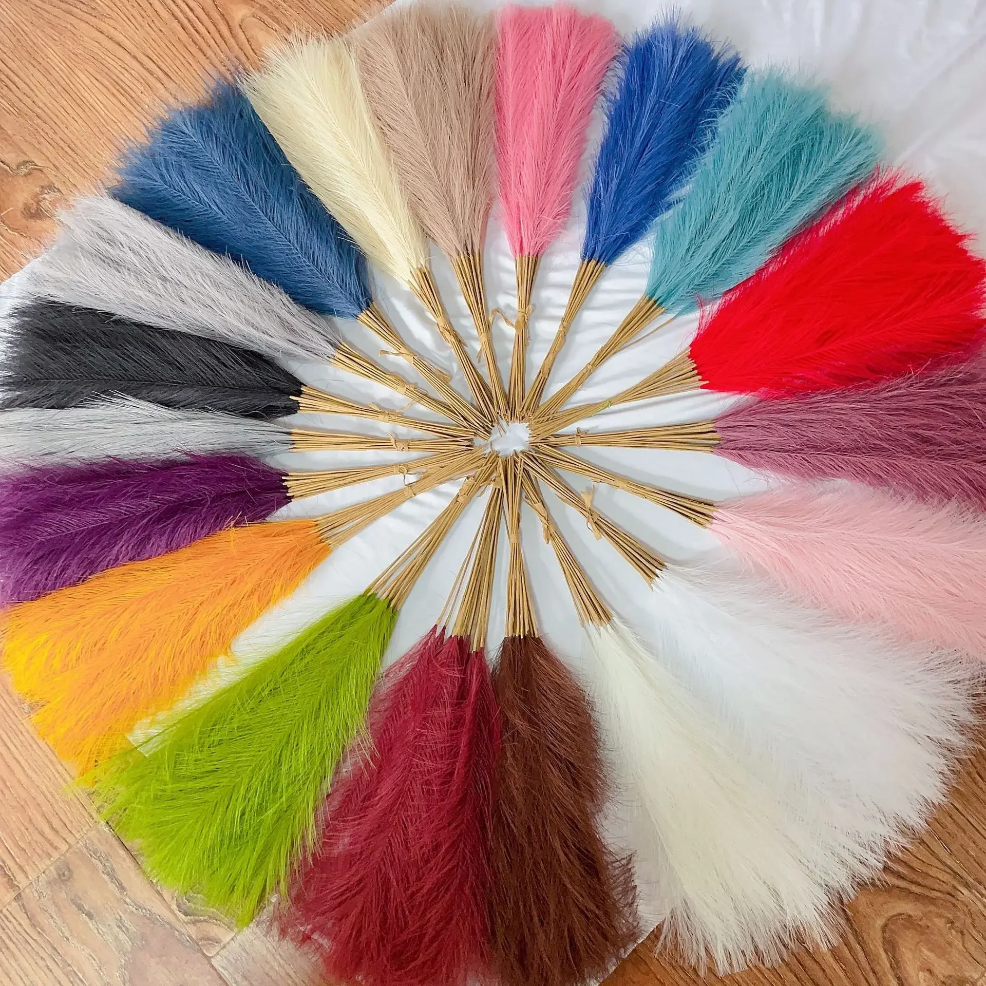 5/10PCS 55CM Faux Pampas Decor Plume Grass Artificial Phragmites australis Vase Decorations Fake Reeds Plants Everlasting Flower