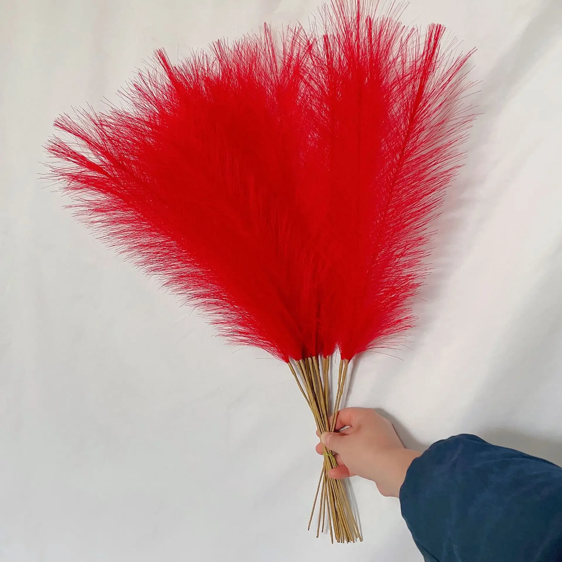 5/10PCS 55CM Faux Pampas Decor Plume Grass Artificial Phragmites australis Vase Decorations Fake Reeds Plants Everlasting Flower