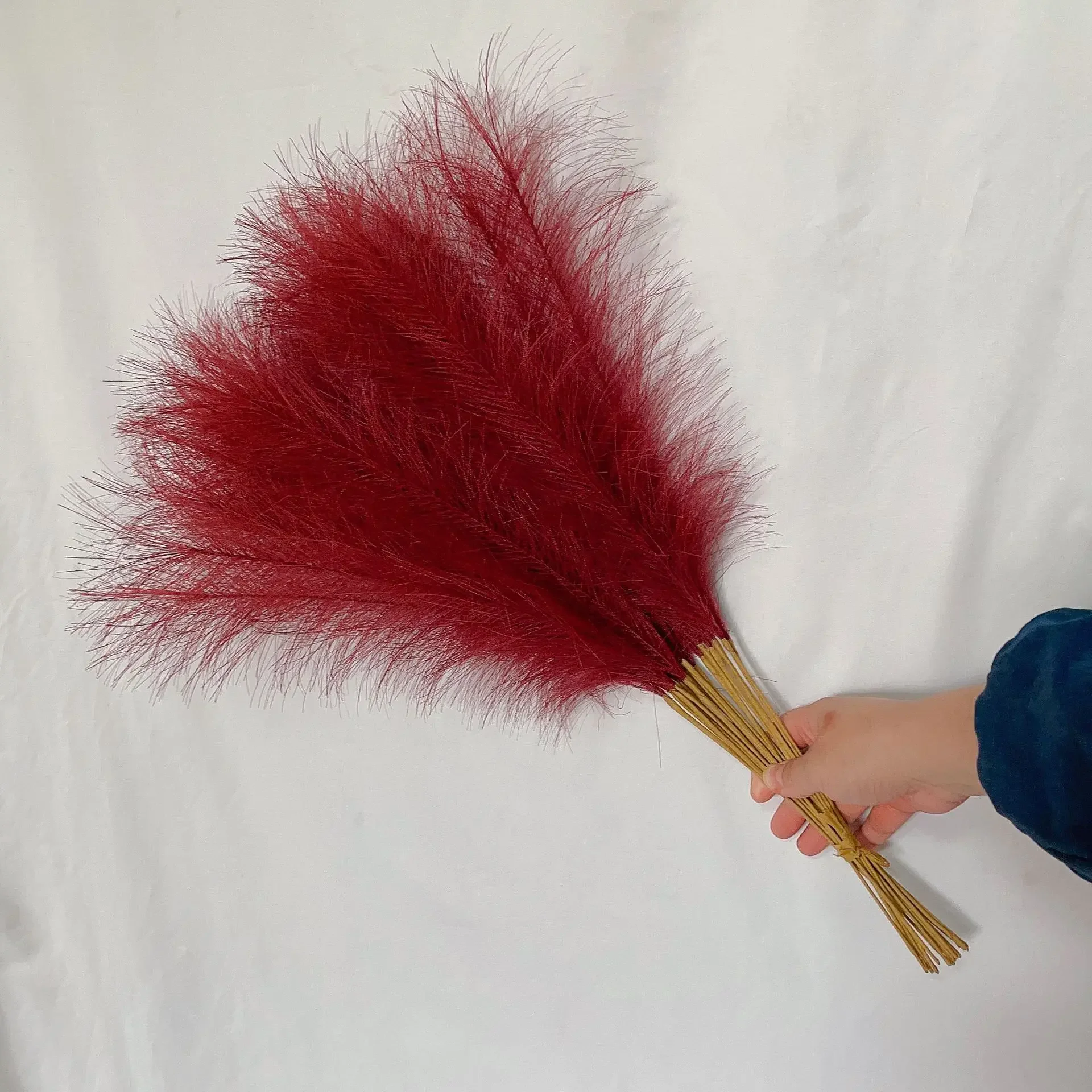 5/10PCS 55CM Faux Pampas Decor Plume Grass Artificial Phragmites australis Vase Decorations Fake Reeds Plants Everlasting Flower