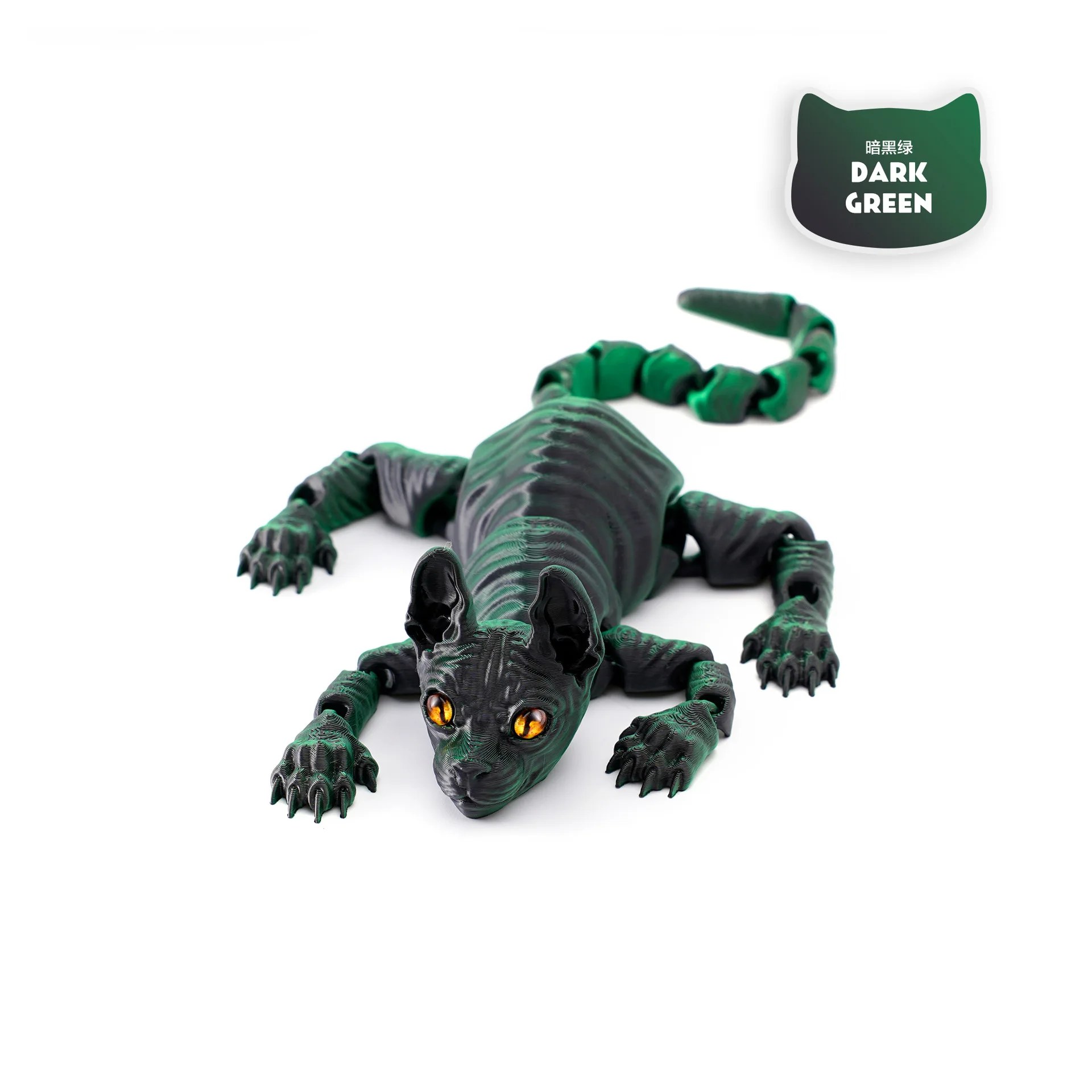 3D Printed Sphynx Cat Realistic Hairless Cat Figurine Cute 3D Printed Toy Articulated Fidget Toy for Lovers Home Decor