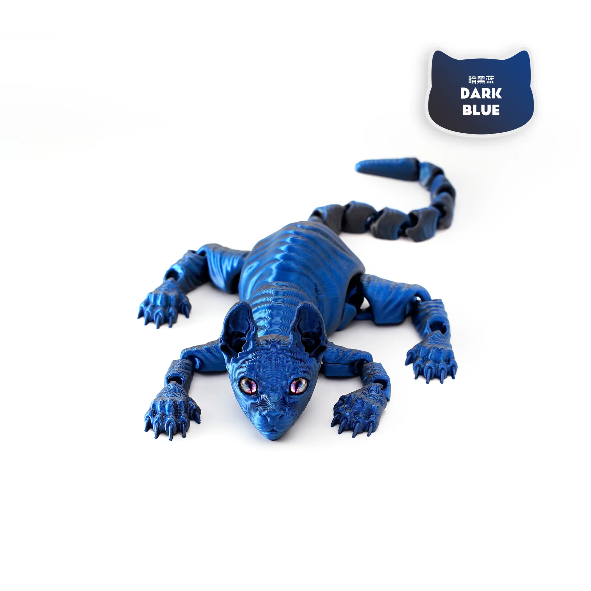 3D Printed Sphynx Cat Realistic Hairless Cat Figurine Cute 3D Printed Toy Articulated Fidget Toy for Lovers Home Decor