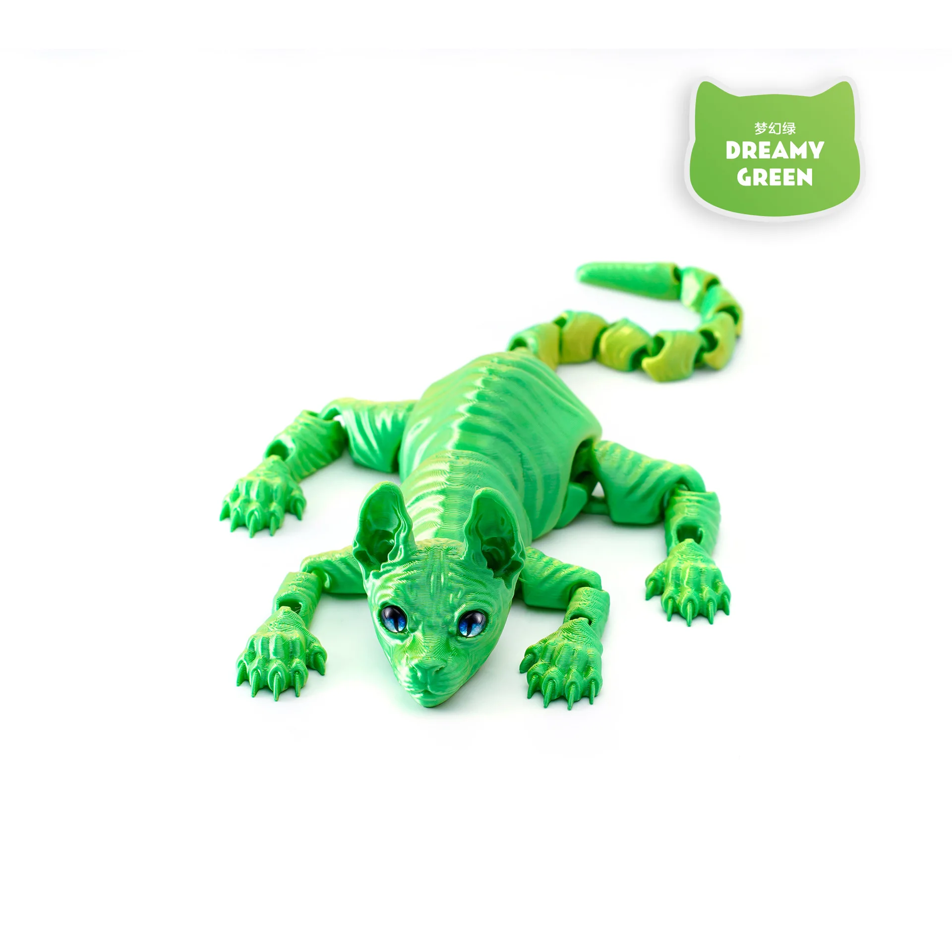 3D Printed Sphynx Cat Realistic Hairless Cat Figurine Cute 3D Printed Toy Articulated Fidget Toy for Lovers Home Decor