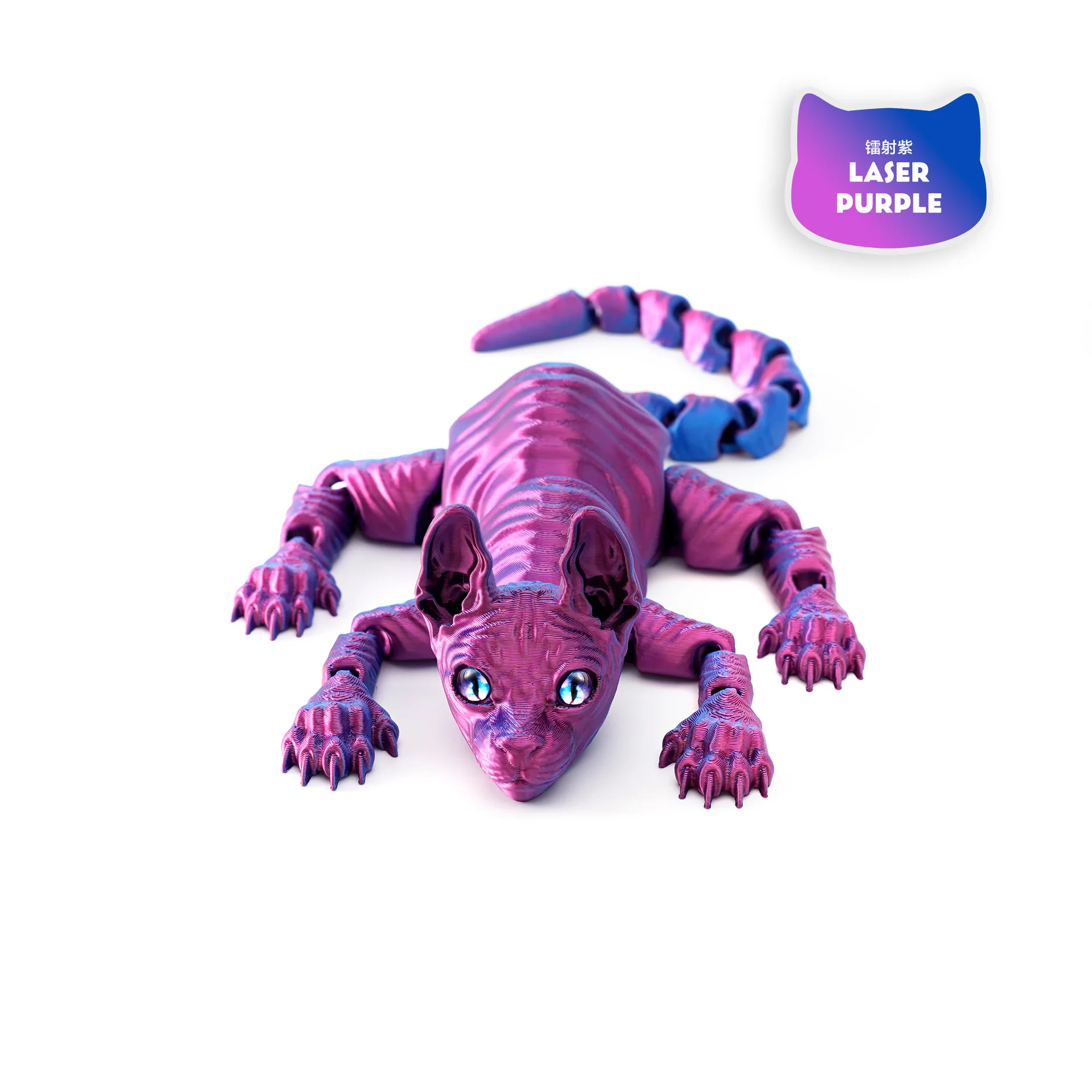 3D Printed Sphynx Cat Realistic Hairless Cat Figurine Cute 3D Printed Toy Articulated Fidget Toy for Lovers Home Decor