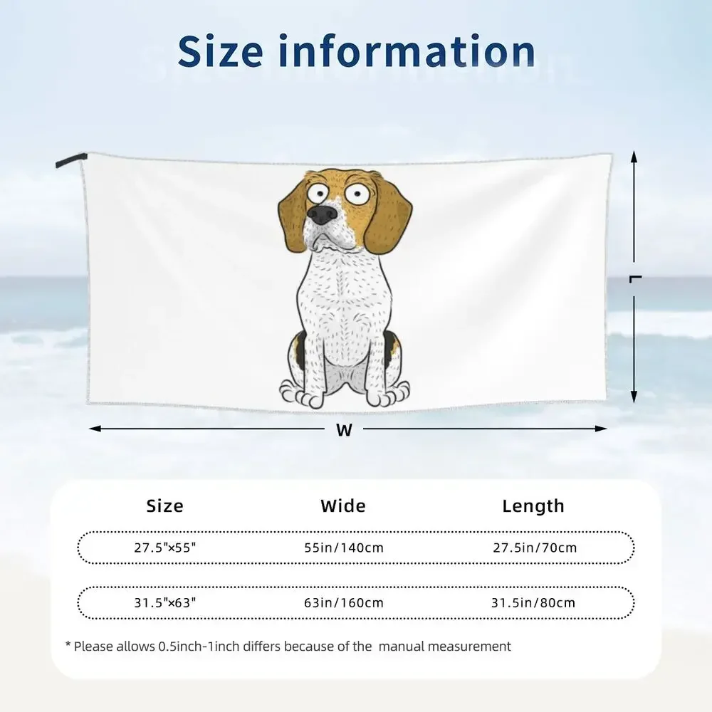 Beagle Beach Towel Soft Microfiber Quick Dry Absorbent Quick Towels For Swimming