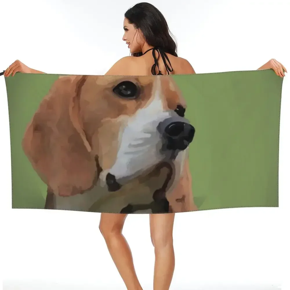 Beagle Beach Towel Soft Microfiber Quick Dry Absorbent Quick Towels For Swimming