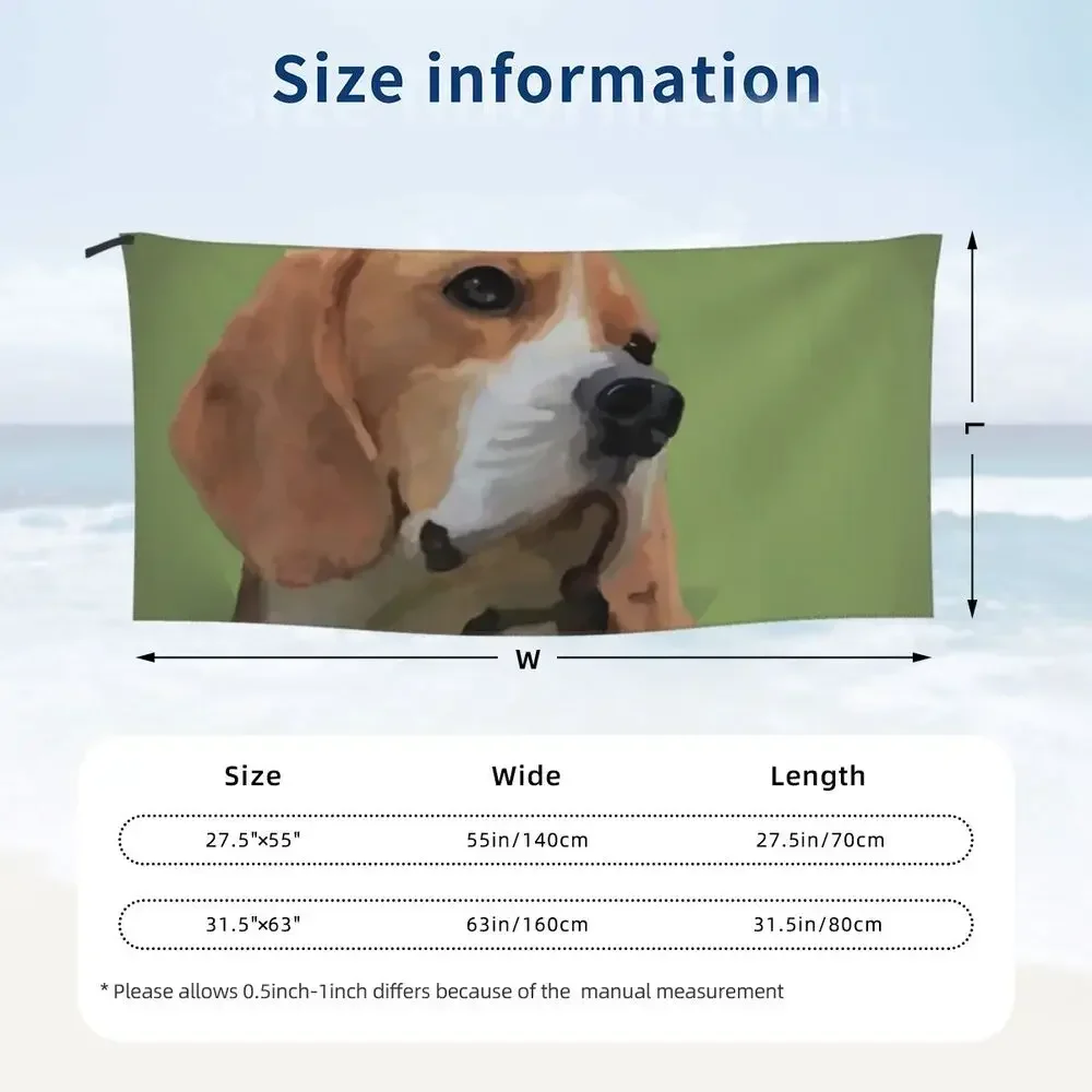 Beagle Beach Towel Soft Microfiber Quick Dry Absorbent Quick Towels For Swimming